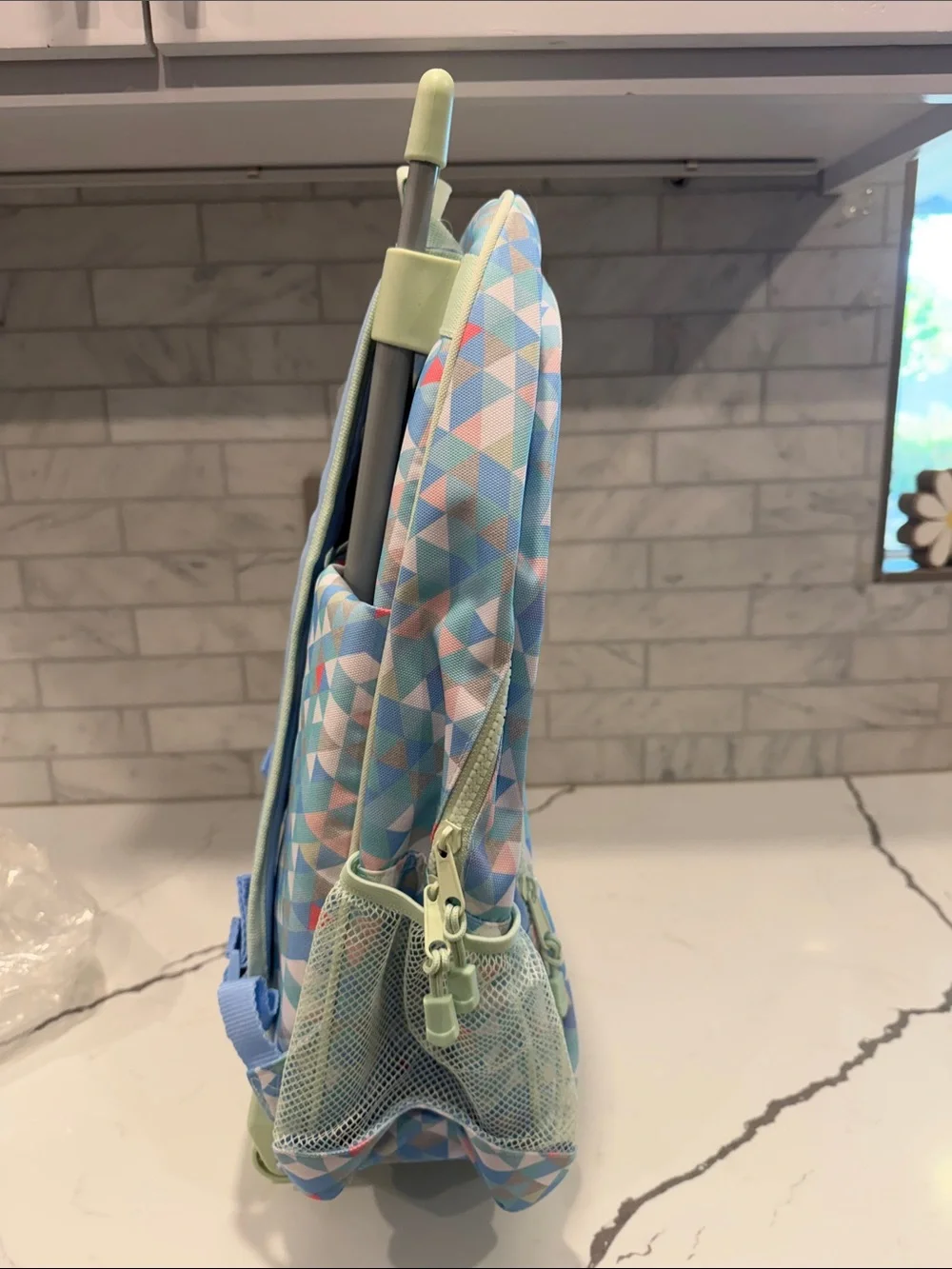 Frozen rolling backpack